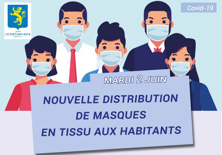 affiche nouvelle distribution de masques mardi 2 juin site internet