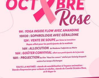 Affiche Octobre Rose 2025 - Avec programme ESPACE ANIMATION
