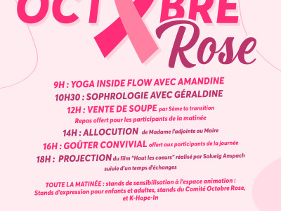 Affiche Octobre Rose 2025 - Avec programme ESPACE ANIMATION
