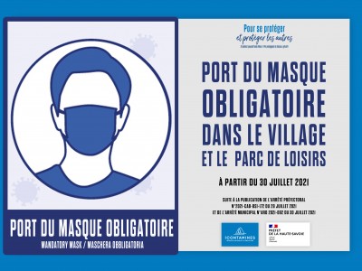 Affiche Port du masque obligatoire village et parc de loisirs