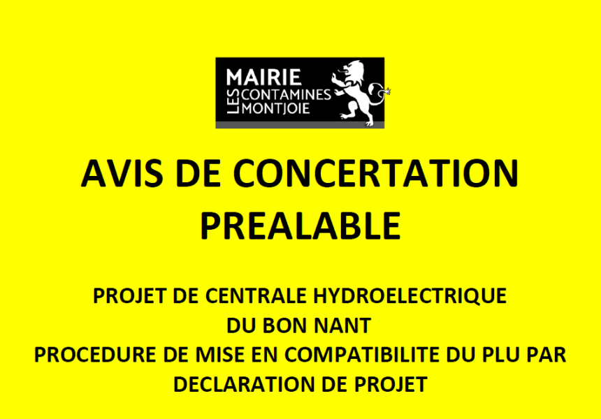 avis de concertation - centrale hydroélectrique mise en compatibilité PLU 05 2025
