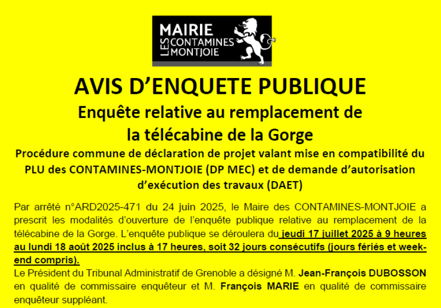 Capture avis d'enquete publique - remplacement TC Gorge
