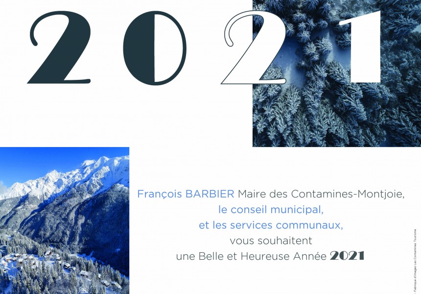 carte de voeux 2021 Les Contamines-Montjoie
