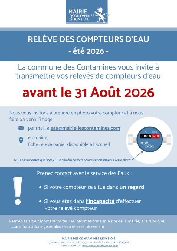 Flyer info relève compteur eau