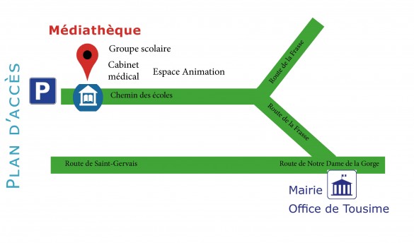 plan accès médiathèque